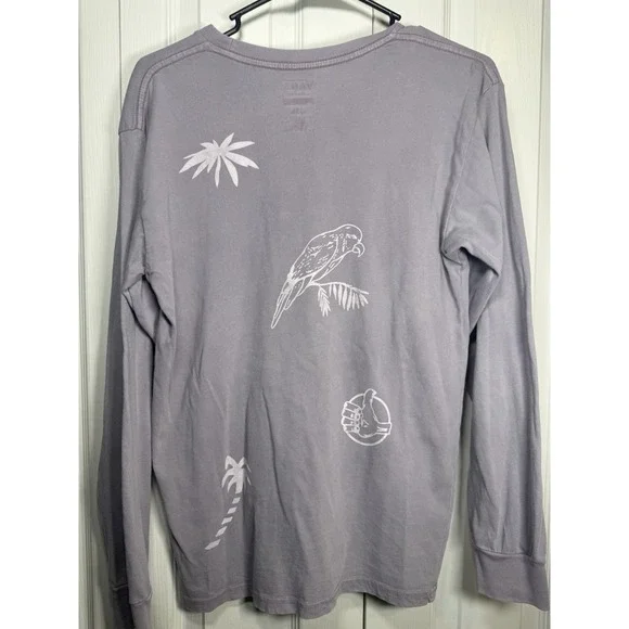 Vans Long Sleeve T-Shirt Small Purple Off The Wall Parrot Palm‎ Tree Graphic - Picture 3 of 4